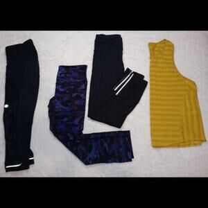 Lululemon athletica set legging crop tank camo print size 2 yoga gym training